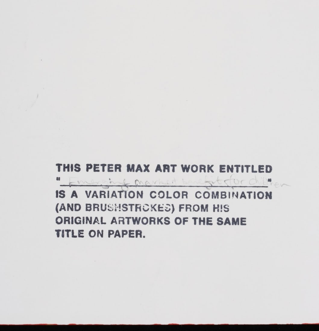 PETER MAX (B. 1937) LITHOGRAPH HEIGHTENED WITH ACRYLIC - 5