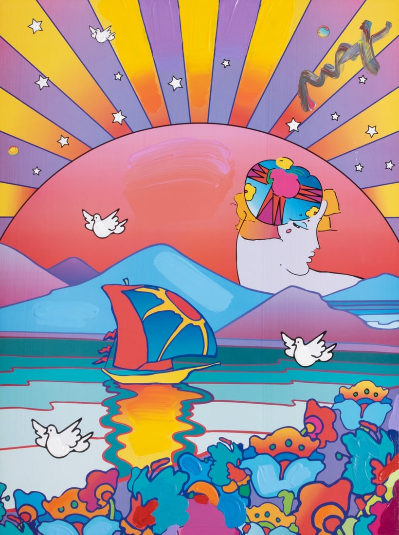 PETER MAX (B. 1937) LITHO HEIGHTENED WITH ACRYLIC (1 of 5)