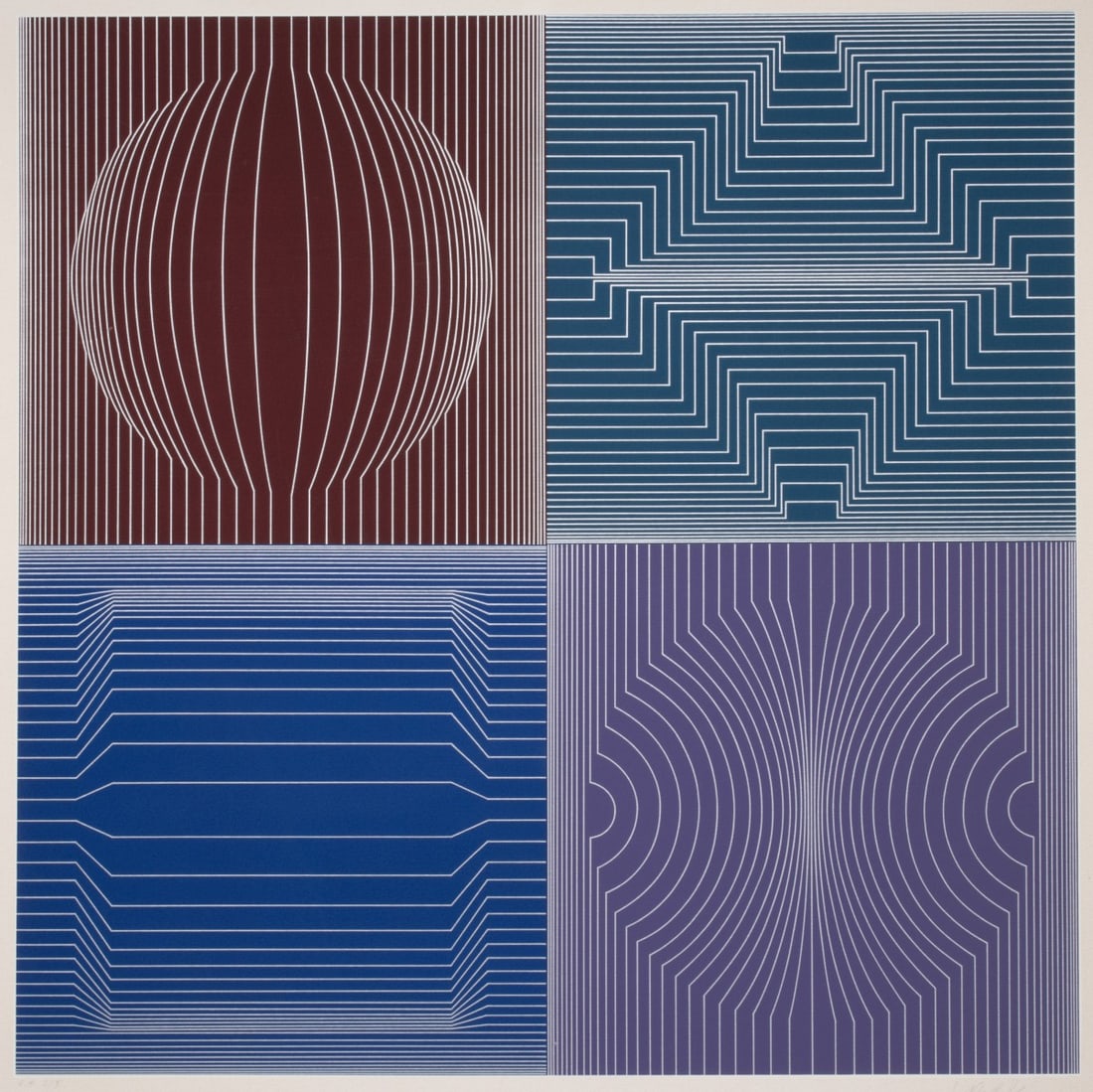 VICTOR VASARELY (1906-1997) PENCIL SIGNED SERIGRAPH: Victor Vasarely (1906-1997) Tokyo 1982 The serigraph, an Artist's Proof, is signed by the artist in pencil below the image lower right, inscribed E.A. lower left and further inscribed Tokyo Blanc