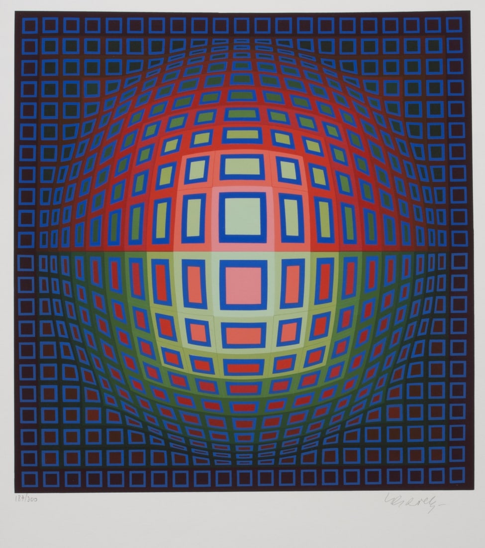 VICTOR VASARELY (1906-1997) PENCIL SIGNED SERIGRAPH (1 of 6)