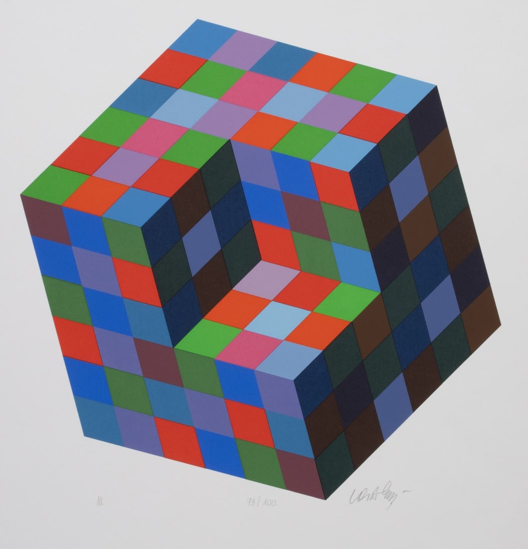 VICTOR VASARELY (1906-1997) PENCIL SIGNED SERIGRAPH (1 of 8)