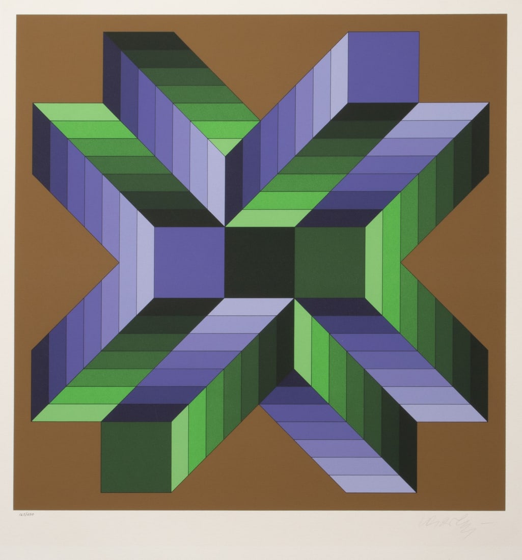 VICTOR VASARELY (1906-1997) PENCIL SIGNED SERIGRAPH (1 of 5)
