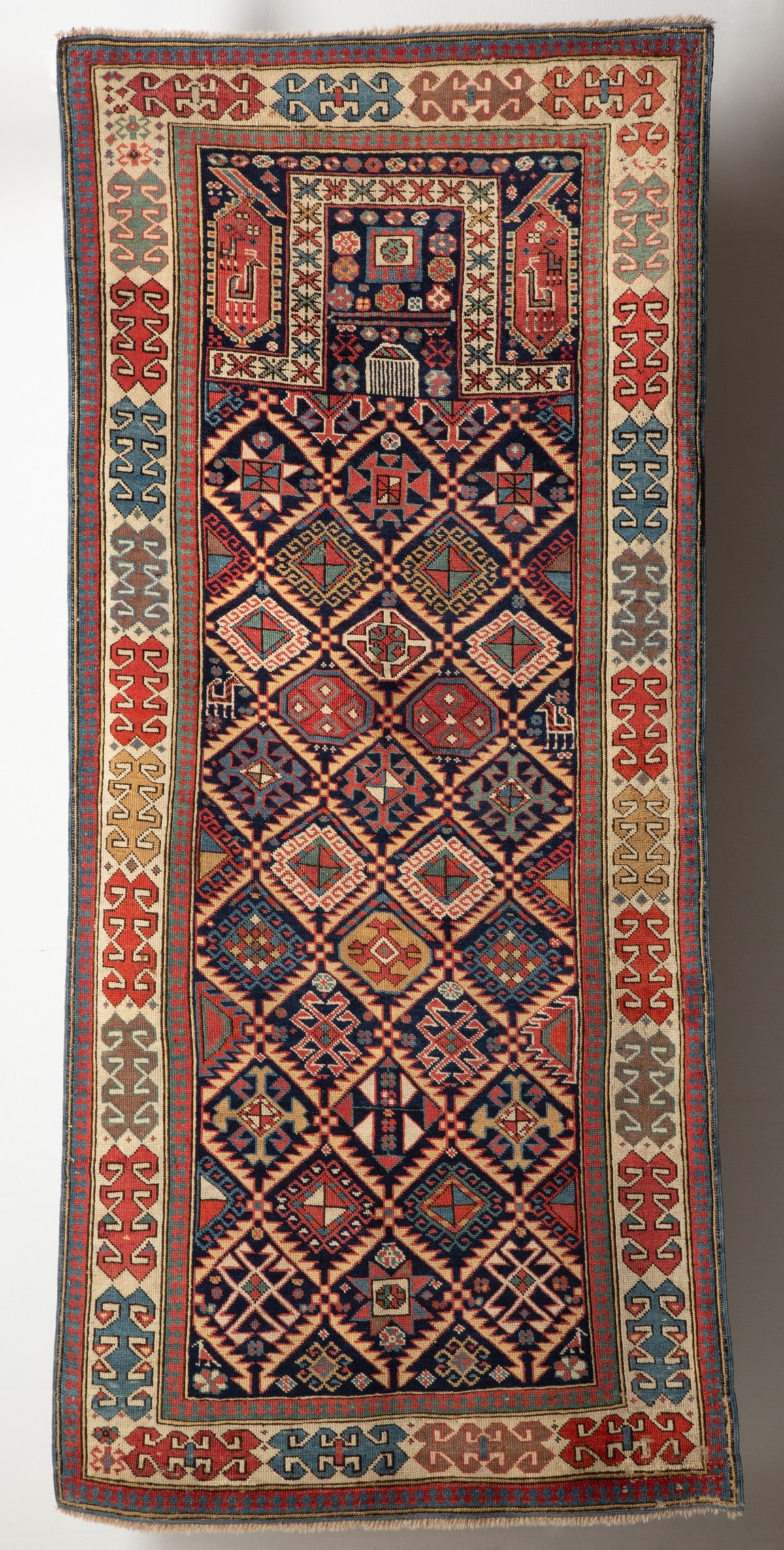 CHARACTERFUL AKSTAFA SHIRVAN PRAYER RUG, CIRCA 1880 (1 of 19)