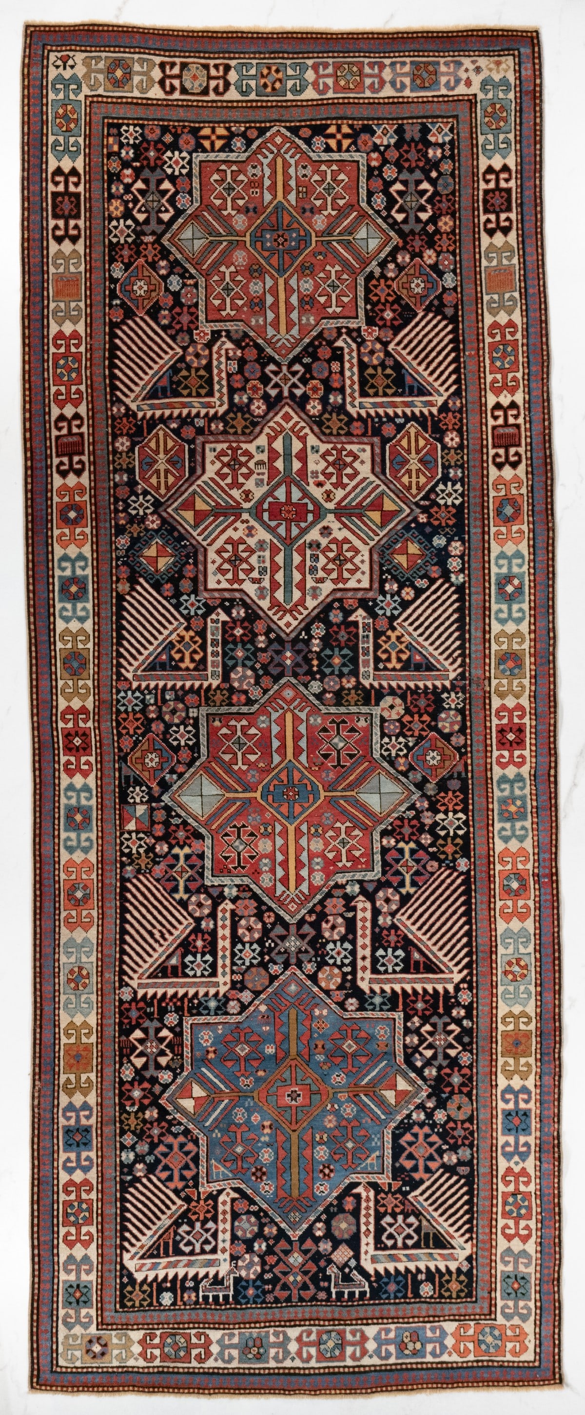FINE AKSTAFA SHIRVAN LONG RUG, LAST QUARTER 19th C (1 of 13)
