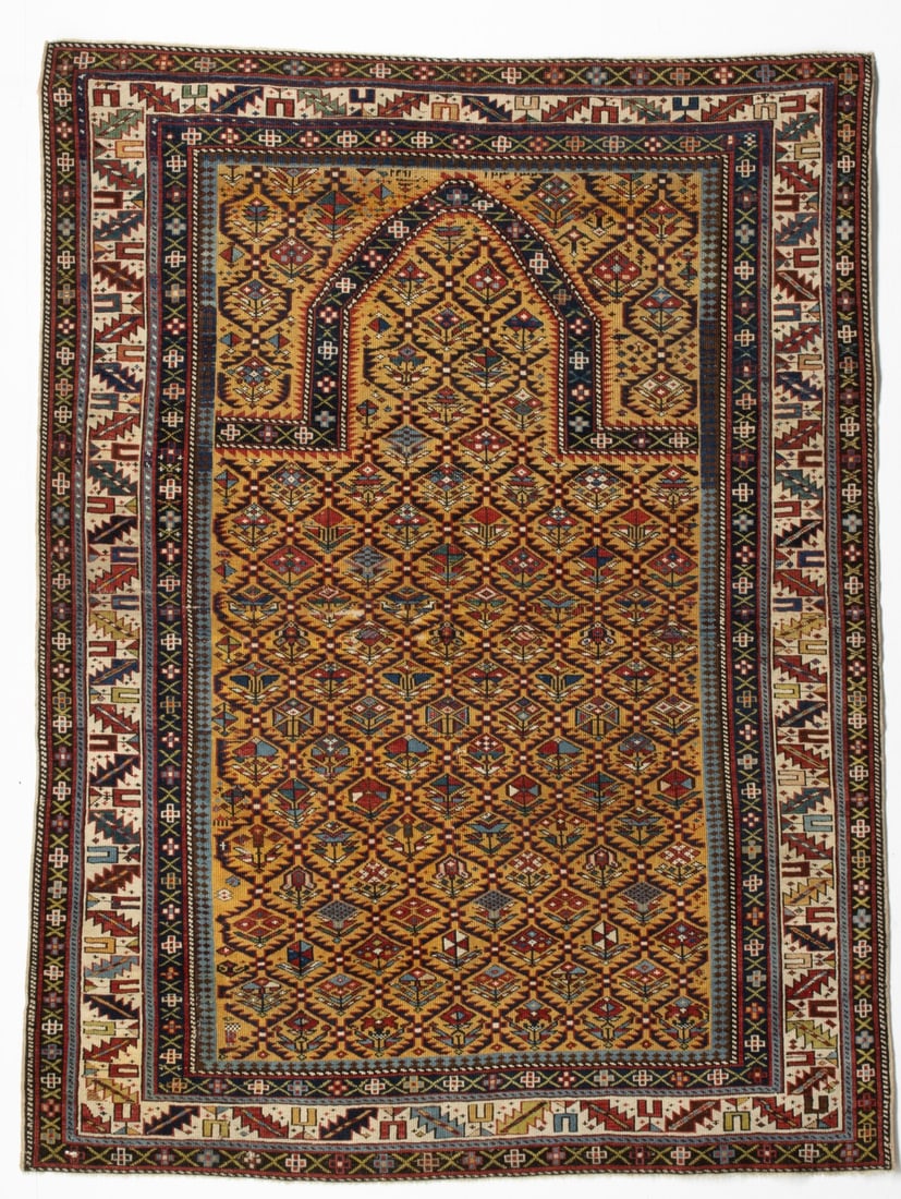 DAGHESTAN PRAYER RUG, DATED AH 1231/AD 1815 (1 of 16)