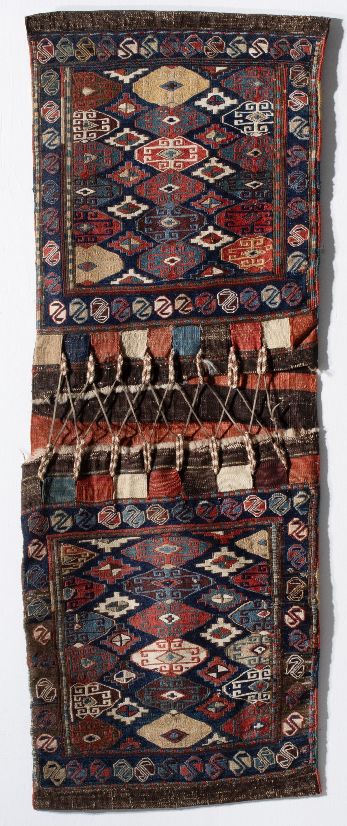 A FINE SHAHSAVAN SOUMAK DOUBLE KHORJIN, LATE 19TH C (1 of 16)