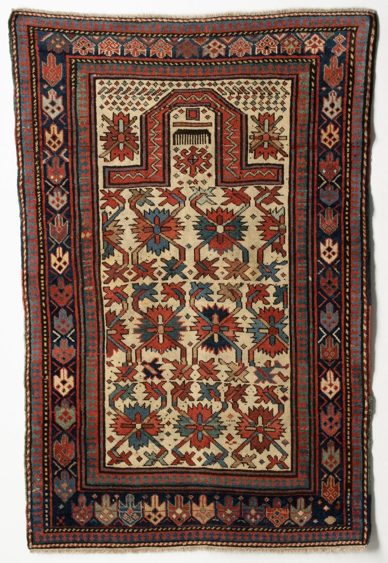 A GENDJE PRAYER RUG, NORTH EAST CAUCASUS, 19THC. (1 of 17)