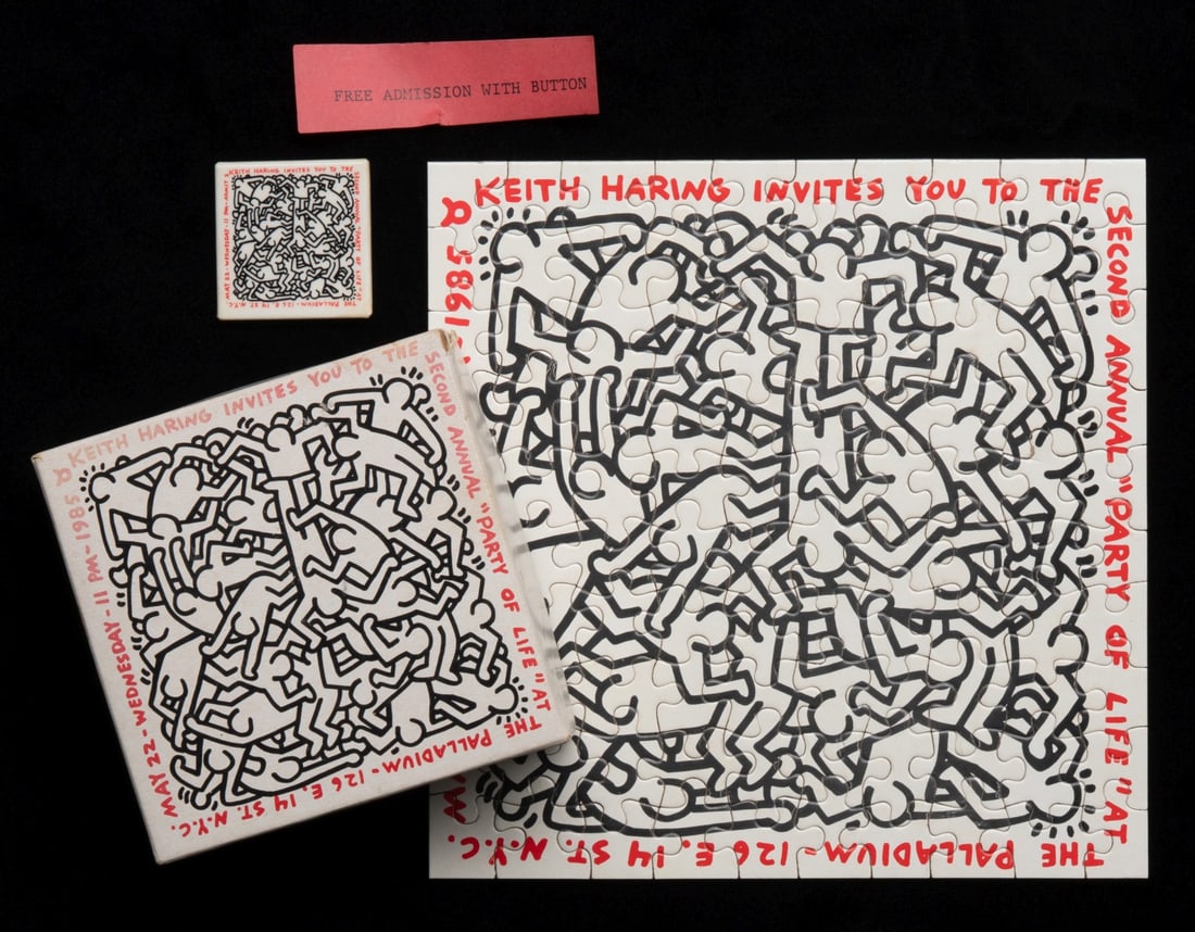 KEITH HARING 1985 PARTY OF LIFE INVITATION PALLADIUM NY (1 of 18)