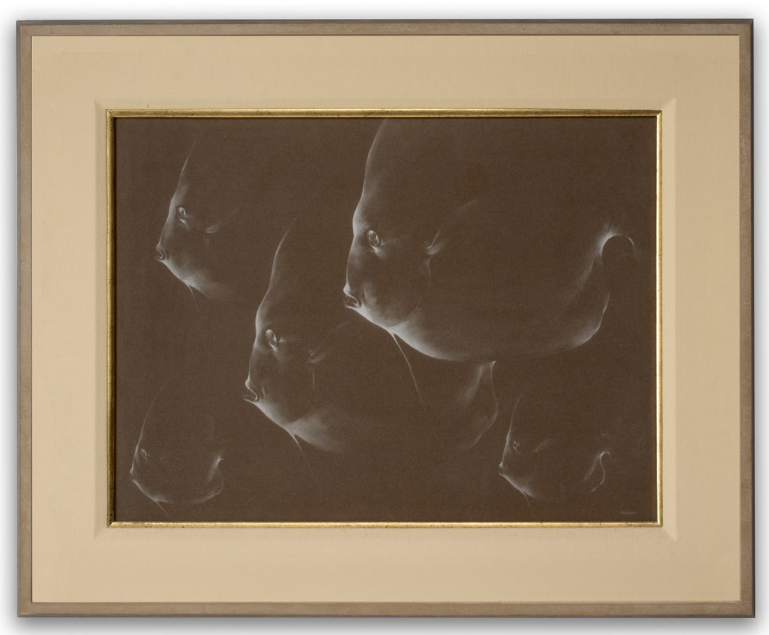 ALEXANDER CANEDO (1902-1978) PASTEL ON COLORED PAPER: Alexander Canedo (1902-1978) Untitled Third quarter of the 20th century. Signed lower right. Alexander Canedo was a Mexican American painter and illustrator associated with the surrealism and magic re