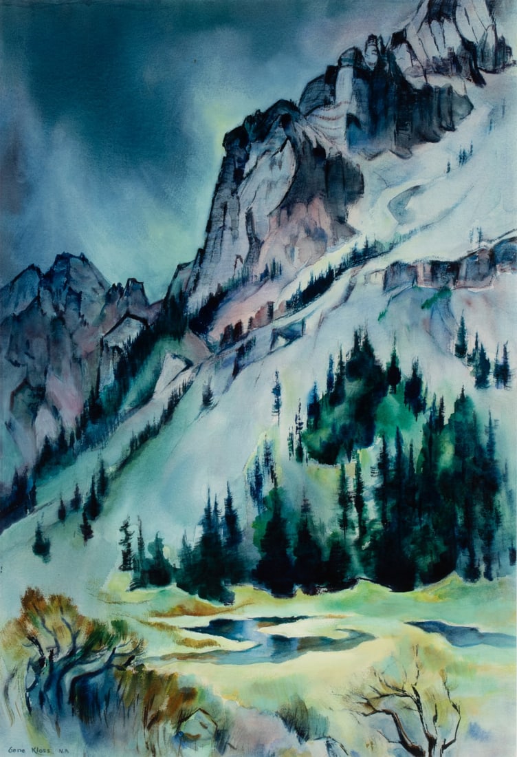 GENE KLOSS (1903-1996) LARGE WATERCOLOR ON PAPER (1 of 15)