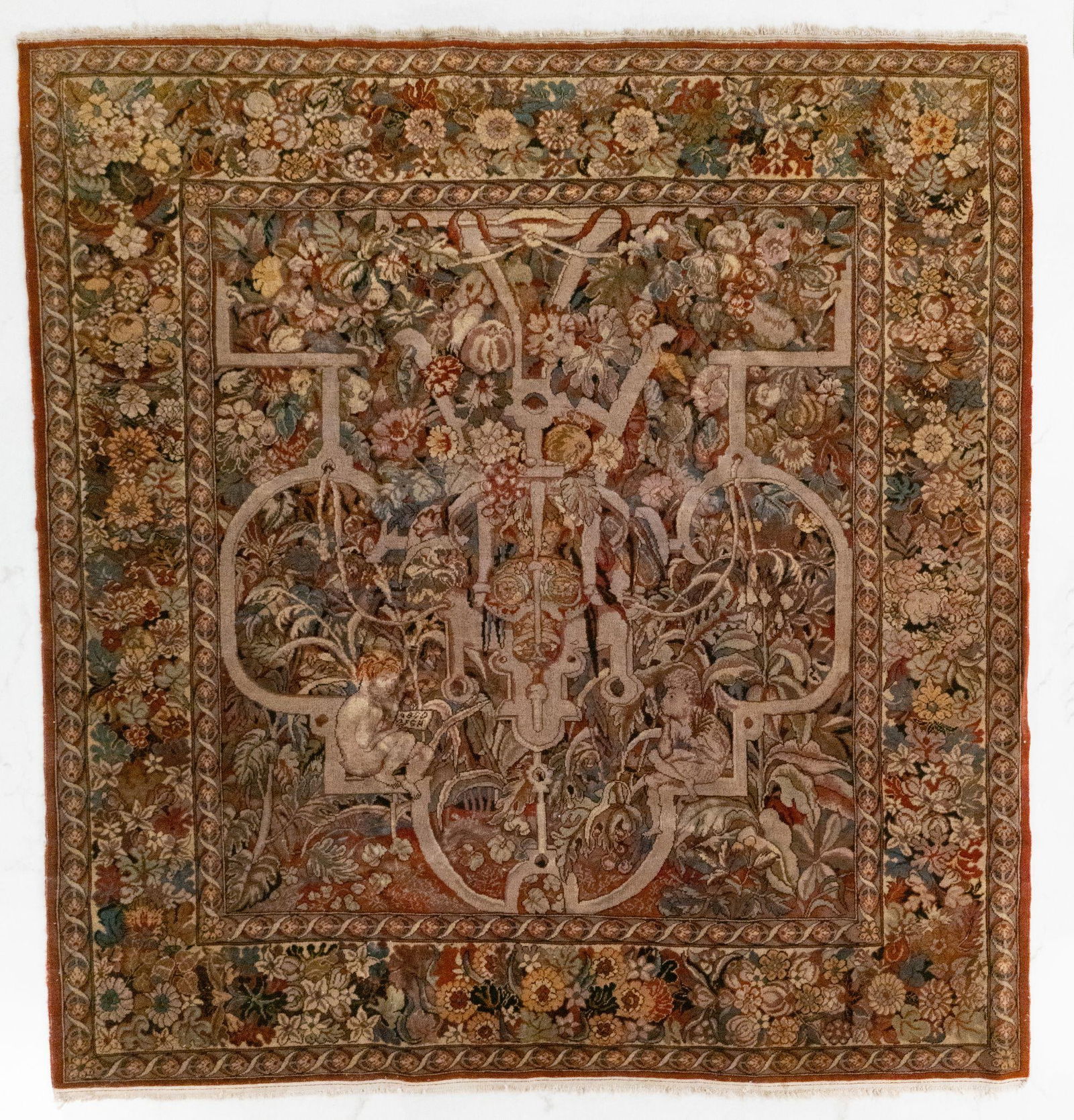 FINE UNUSUAL LAHORE PICTORIAL RUG, MID 20TH CENTURY (1 of 13)