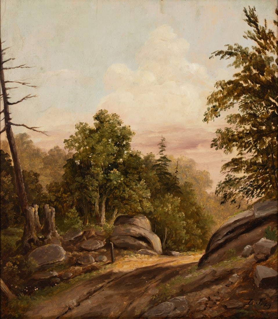 DAVID JOHNSON (1827-1908) OIL ON ACADEMY BOARD (1 of 19)