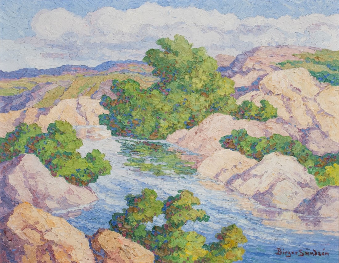 BIRGER SANDZEN (1871-1954) OIL ON ARTIST'S BOARD (1 of 17)