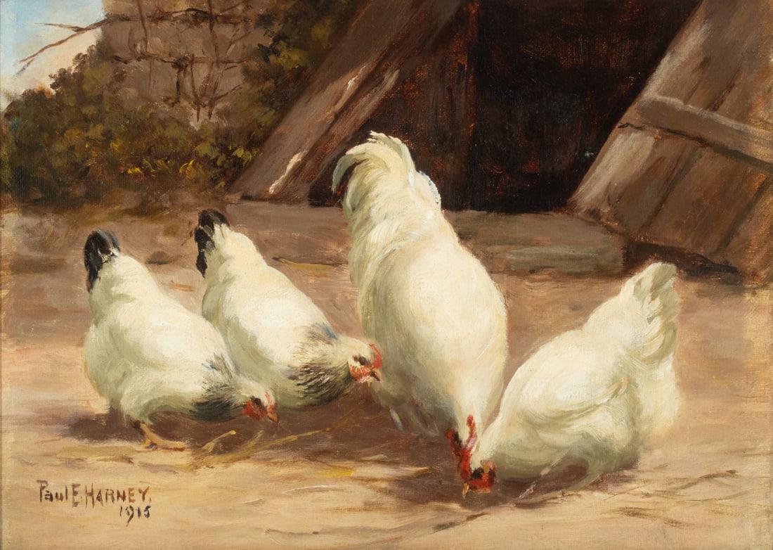 PAUL E. HARNEY JR (1850-1915) OIL ON ARTIST'S BOARD (1 of 10)