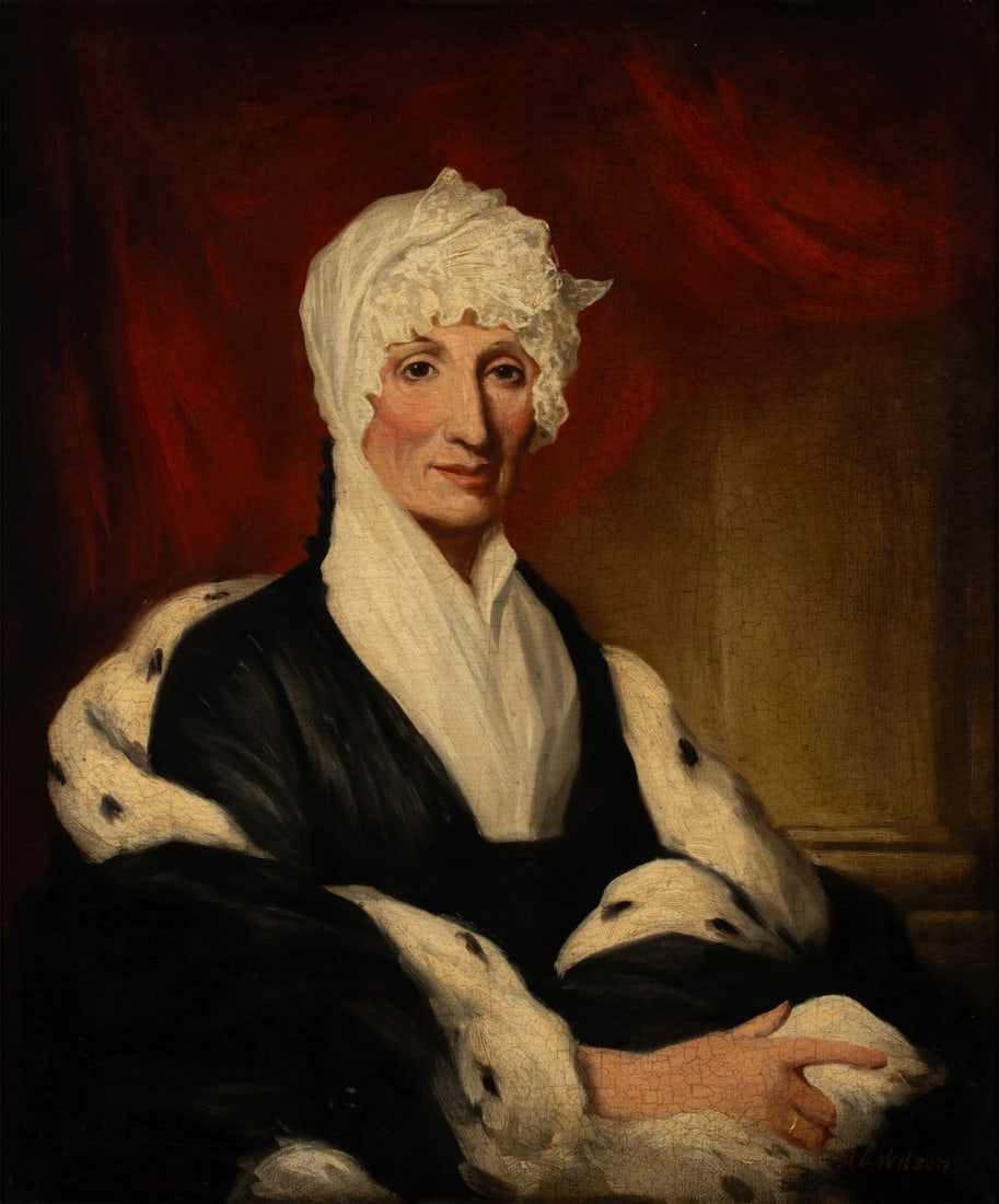 A 20TH CENTURY OIL ON CANVAS AFTER GILBERT STUART (1 of 15)