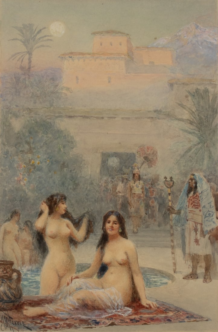 JEAN LEON GEROME FERRIS (1863-1930) WATERCOLOR (1 of 6)