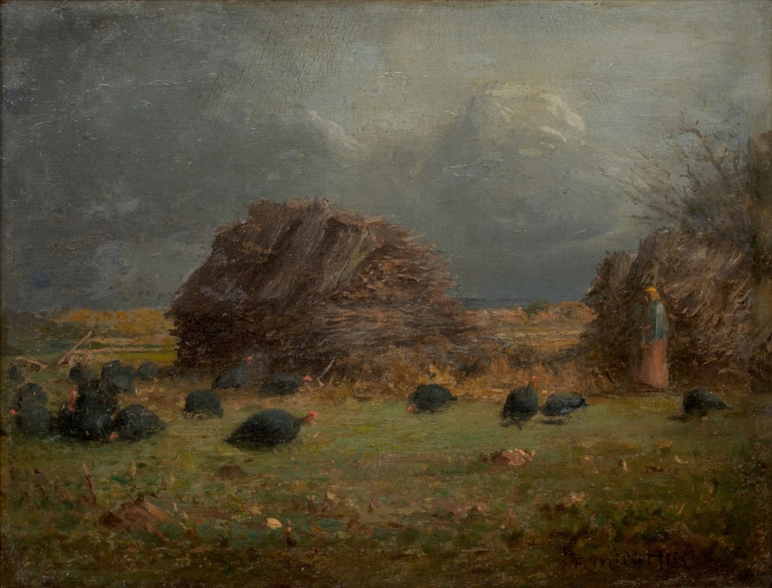 A 19TH CENTURY FRENCH SCHOOL OIL ON CANVAS (1 of 10)