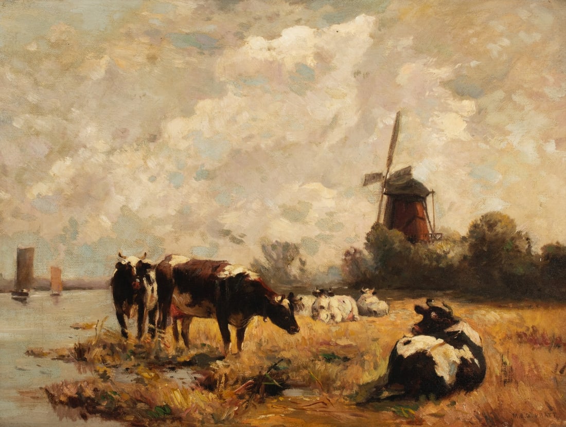 A 19TH CENTURY PASTORAL OIL ON CANVAS SIGNED PRATT (1 of 9)