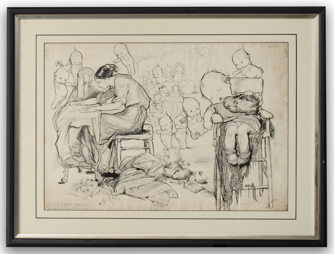 ROSE O'NEILL KEWPIE AND SOCIAL JUSTICE INK ILLUSTRATION (1 of 5)