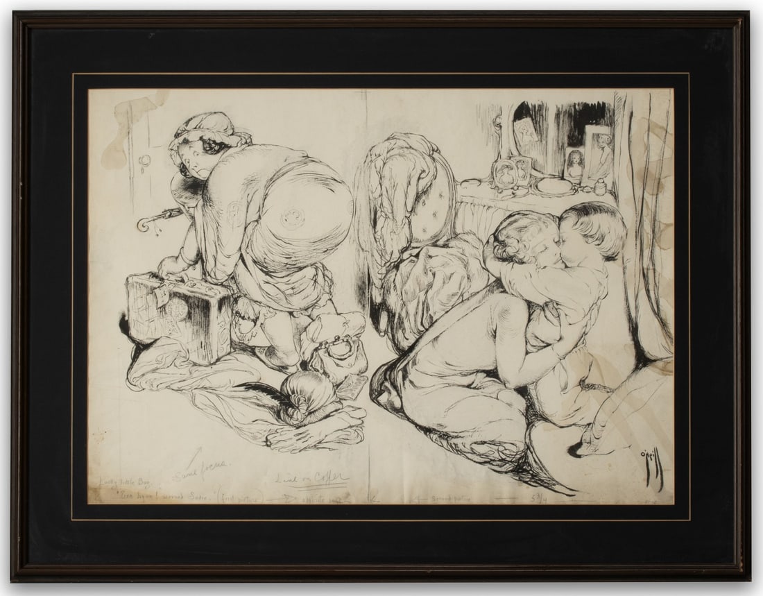 ROSE O'NEILL (1874-1944) INDIA INK ILLUSTRATION (1 of 5)