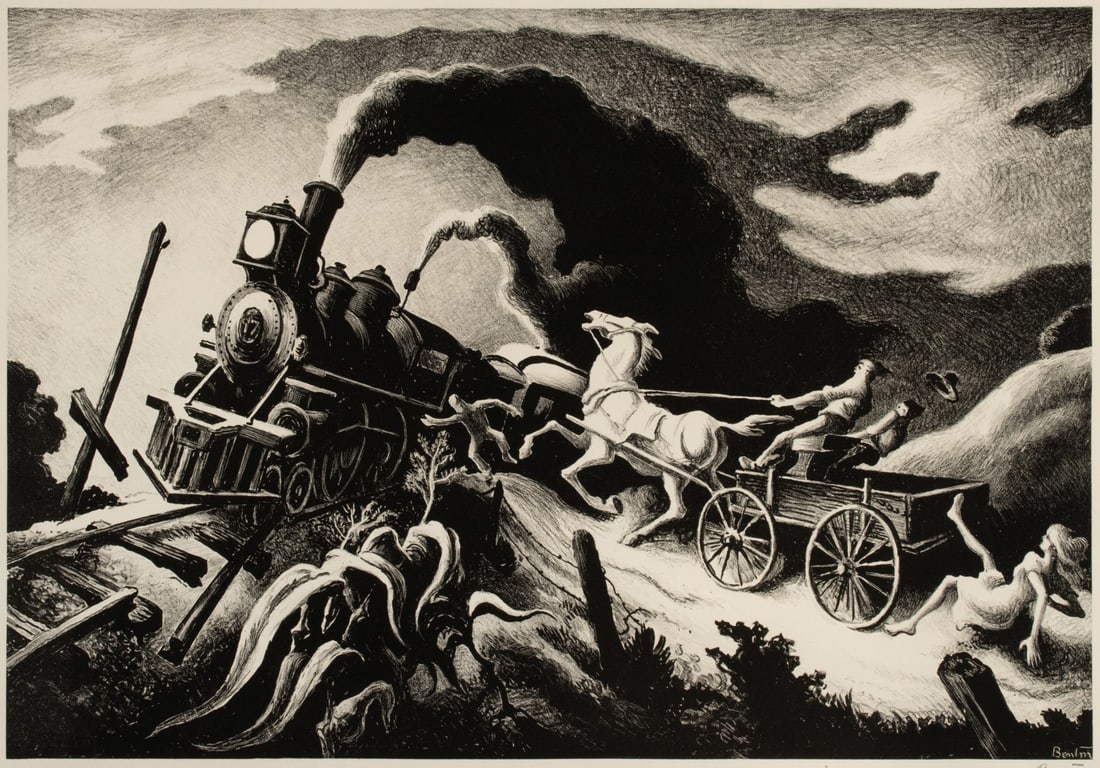THOMAS HART BENTON (1889-1975) PENCIL SIGNED LITHOGRAPH (1 of 13)