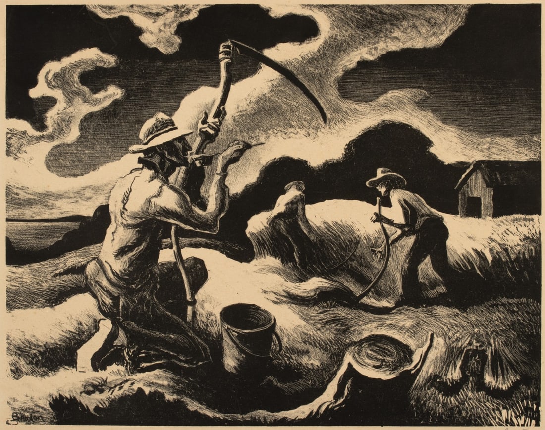 THOMAS HART BENTON (1889-1975) PENCIL SIGNED LITHOGRAPH (1 of 11)