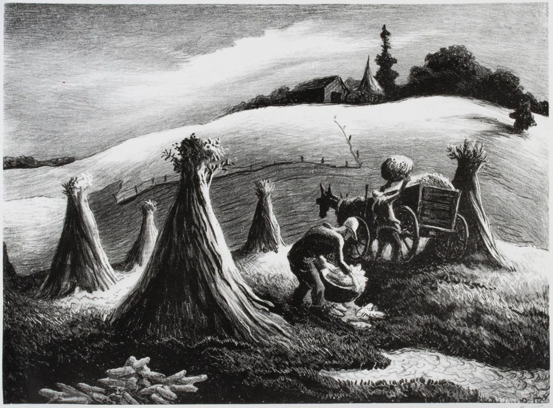 THOMAS HART BENTON (1889-1975) PENCIL SIGNED LITHOGRAPH (1 of 9)