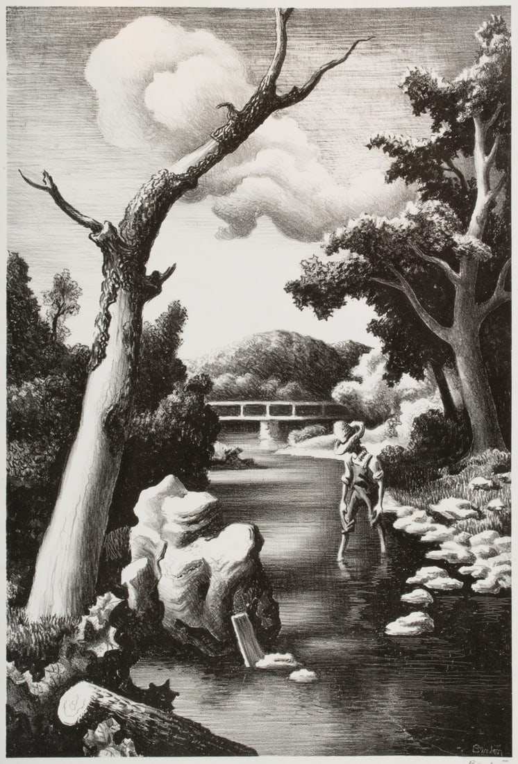 THOMAS HART BENTON (1889-1975) PENCIL SIGNED LITHOGRAPH (1 of 12)