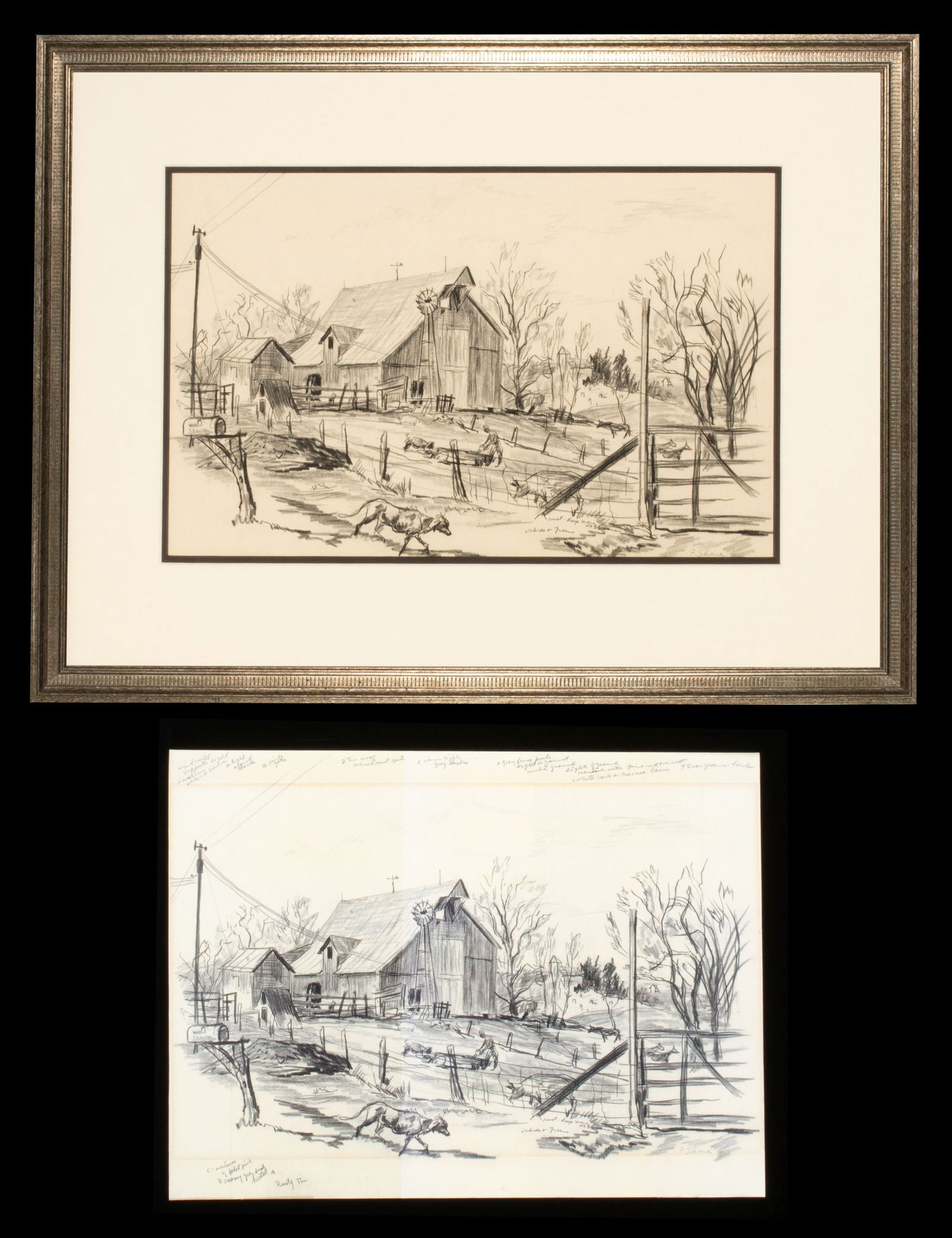 FRED SHANE (1906-1992) PRELIMINARY SKETCH ON PAPER (1 of 13)