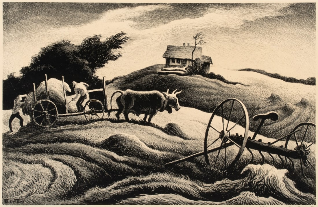 THOMAS HART BENTON (1889-1975) PENCIL SIGNED LITHOGRAPH (1 of 13)