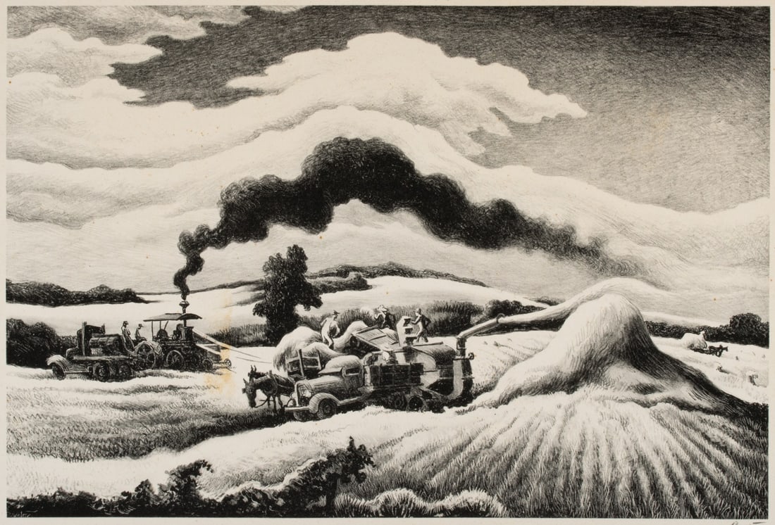 THOMAS HART BENTON (1889-1975) PENCIL SIGNED LITHOGRAPH (1 of 14)