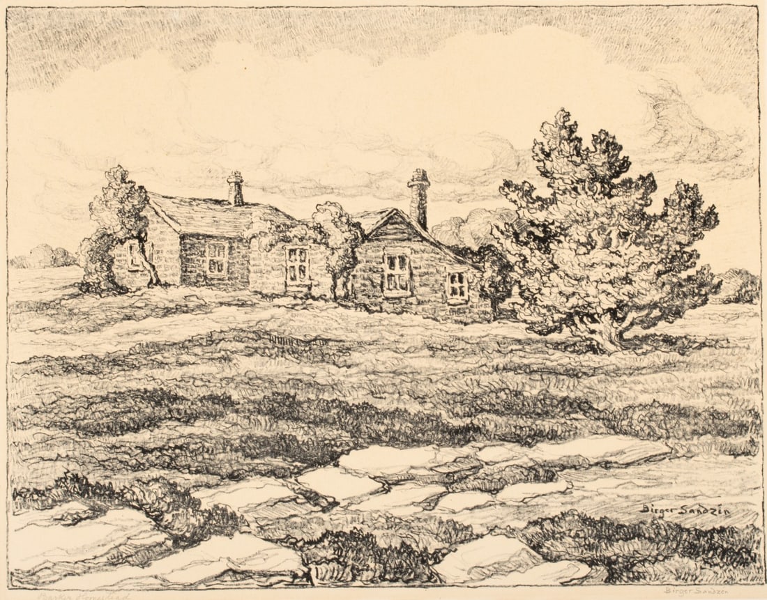 BIRGER SANDZEN (1871-1954) PENCIL SIGNED LITHOGRAPH (1 of 14)