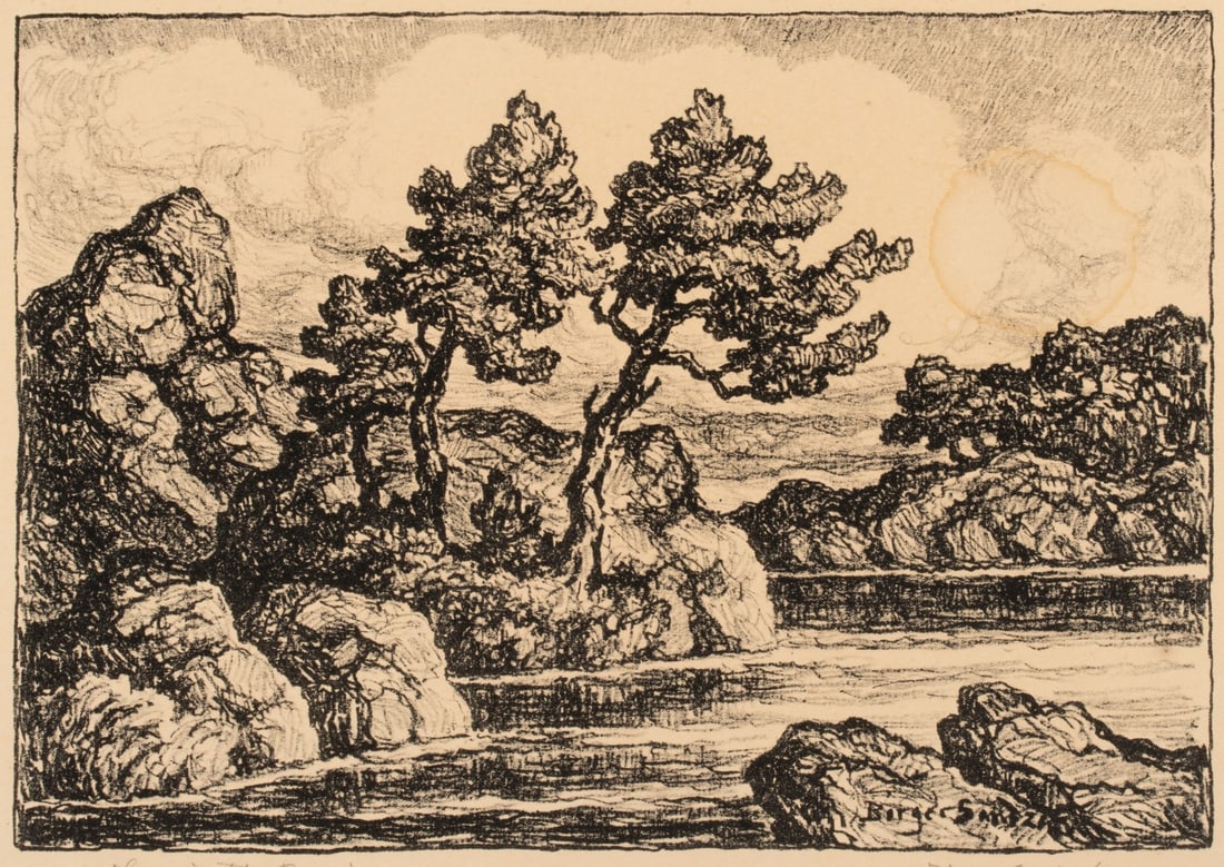 BIRGER SANDZEN (1871-1954) PENCIL SIGNED LITHOGRAPH (1 of 14)