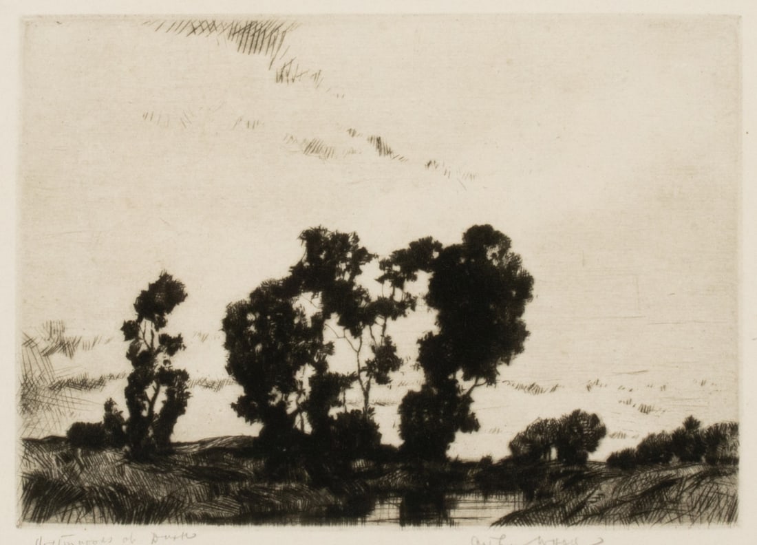 ARTHUR W. HALL (1889-1981) PENCIL SIGNED DRYPOINT (1 of 5)