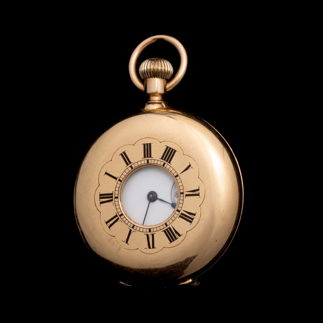 A LADIES ANTIQUE 18K GOLD DEMI HUNTER PENDANT WATCH (1 of 11)