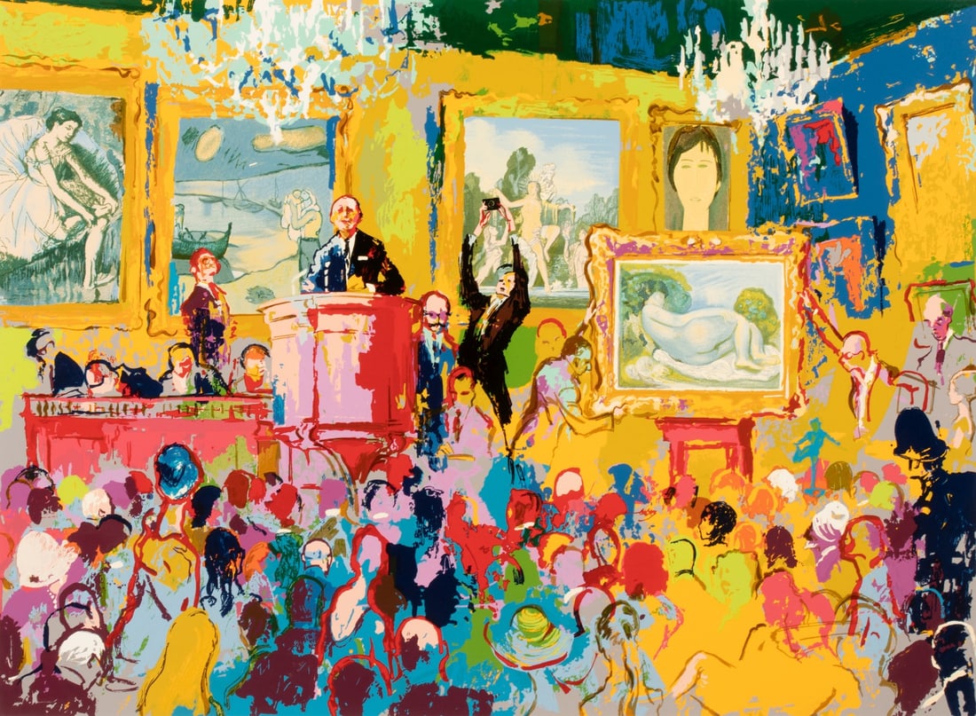LEROY NEIMAN (1921-2012) PENCIL SIGNED SERIGRAPH: Leroy Neiman (1921-2012) International Auction Late 20th Century The serigraph in colors is signed by the artist lower right and the edition of 120 from 295 prints inscribed lower left. Image measures