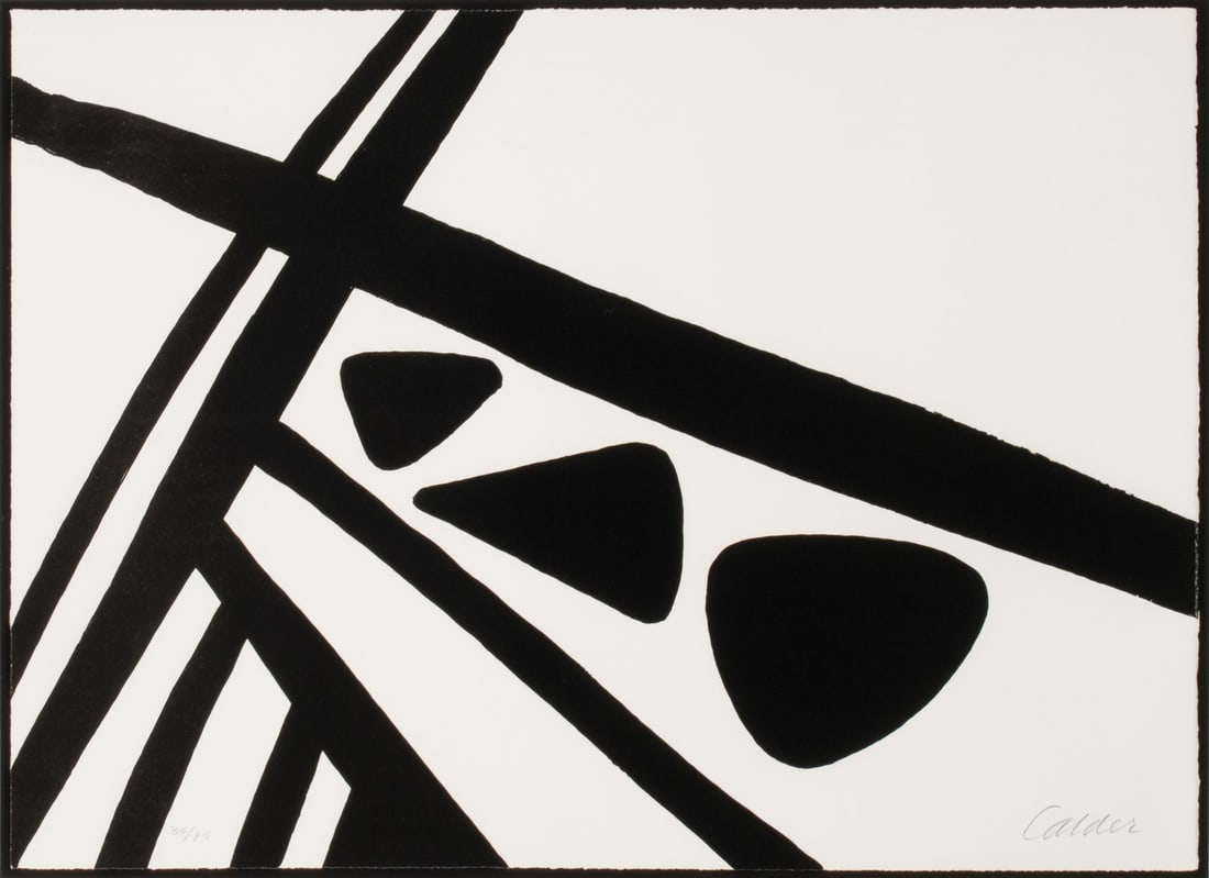 ALEXANDER CALDER (1898-1976) PENCIL SIGNED LITHOGRAPH: Alexander Calder (1898-1976) Charpente de fer (Iron Frame) 1969 The lithograph numbered 35 from an edition of only 75 prints is signed by the artist in pencil below the image lower right and inscribed