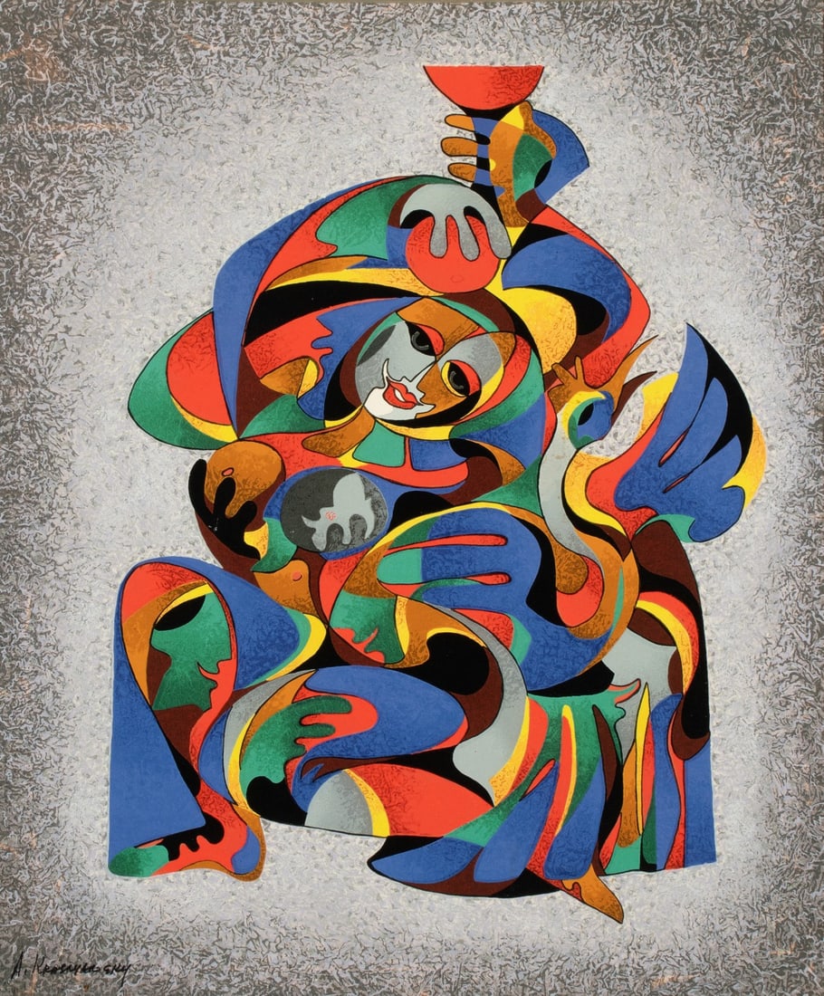 ANATOL KRASNYANSKY (1930-2023) OIL ON CANVAS: Anatole Krasnyansky (1930-2023) Blue Swan 1998 The original oil on canvas is signed lower left. Canvas measures 33 x 27.5 with a framed size of 42 x 36.25 inches. Provenance: The Estate