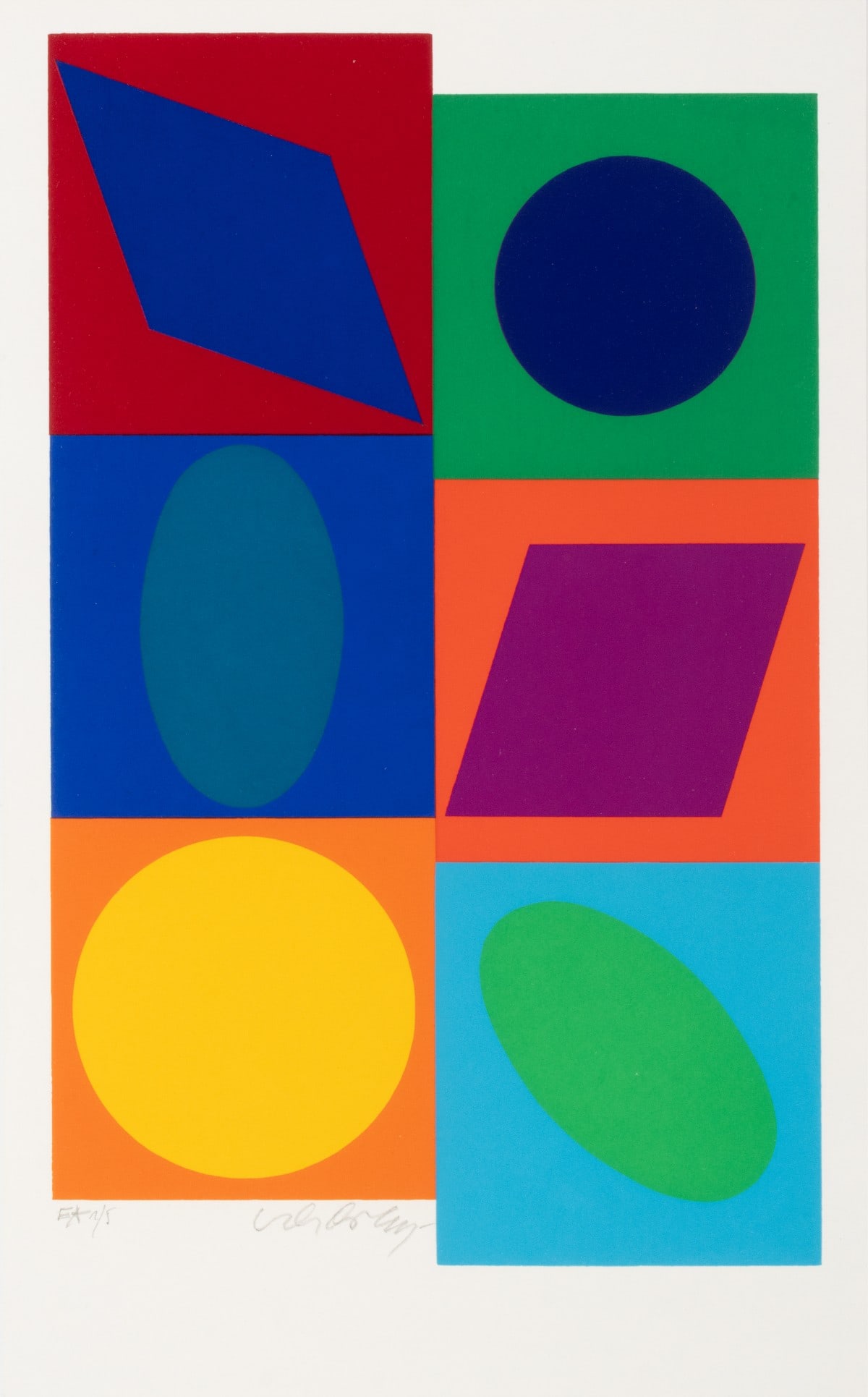 VICTOR VASARELY (1906-1997) ARTIST'S PROOF SERIGRAPH: Victor Vasarely (1906-1997) Marsan II Circa 1964 The serigraph, numbered 2 in an Artist's Proof edition of of 5 prints produced aside from the main edition, is signed by the artist in pencil below the