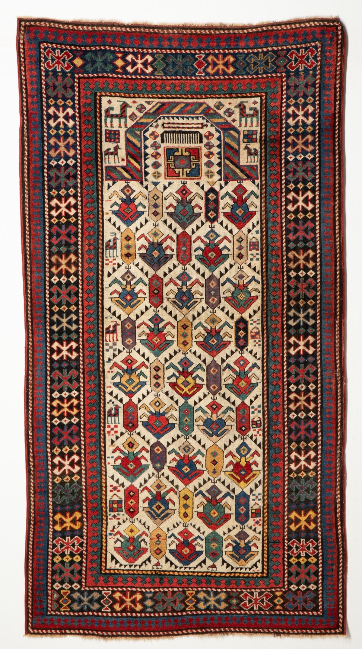 AN AKSTAFA PRAYER RUG, EAST CAUCASUS, CIRCA 1880 (1 of 18)