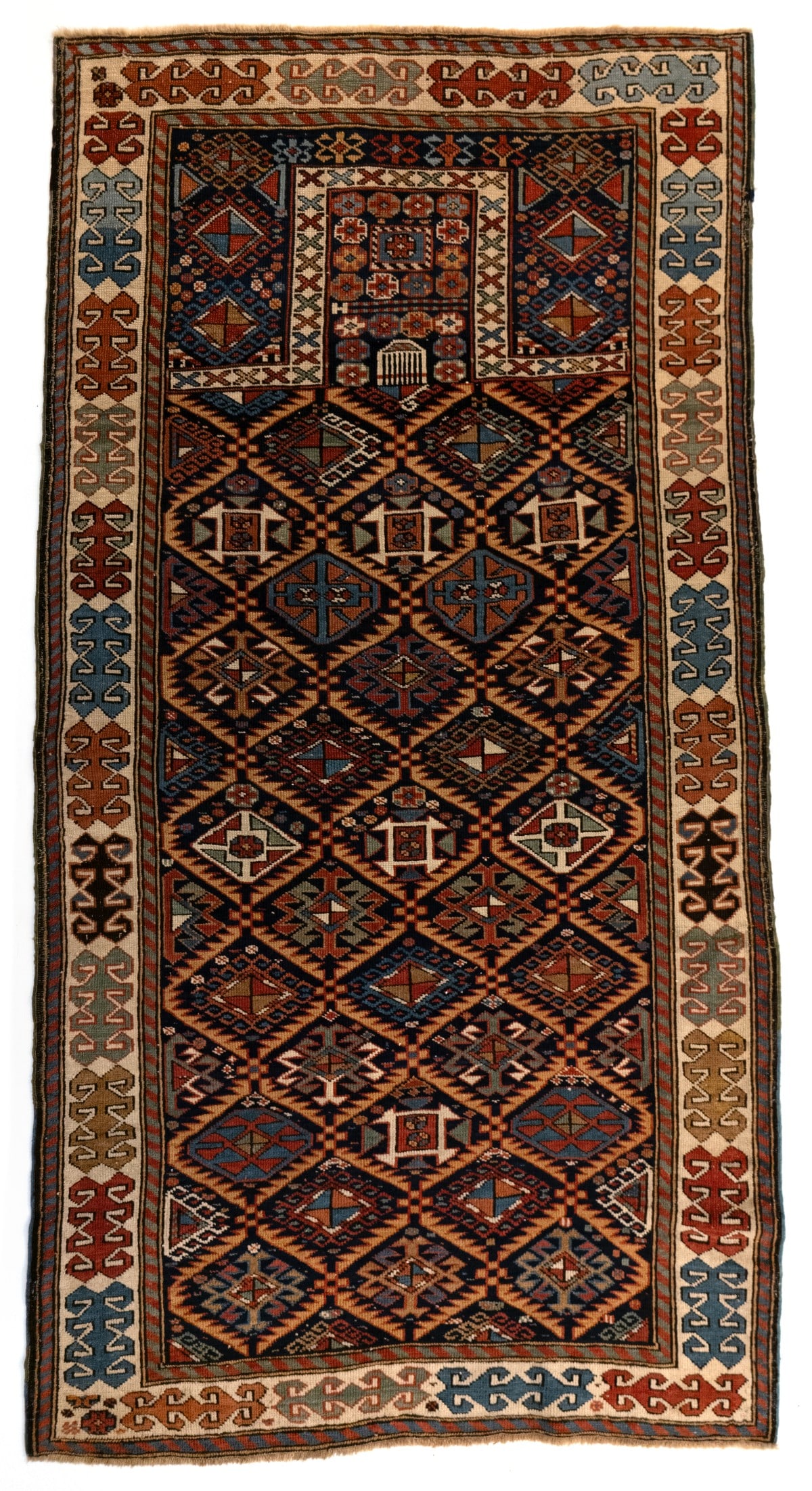FINE AKSTAFA PRAYER RUG, CIRCA 1880 (1 of 19)