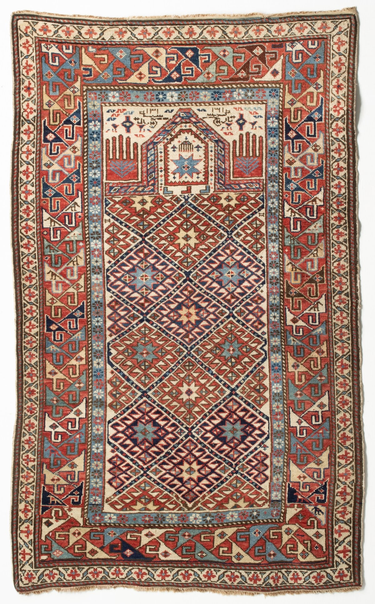 A SHIRVAN PRAYER RUG, DATED AH 1310 / AD 1892 (1 of 19)