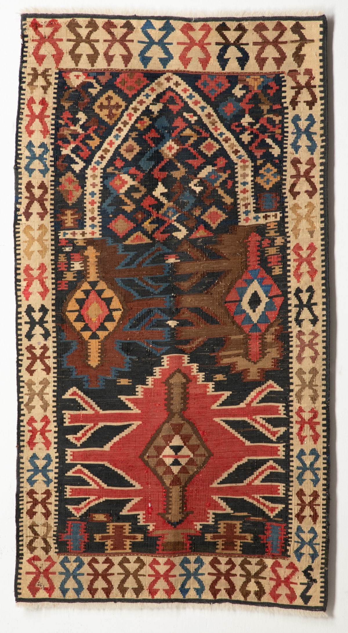 AN UNUSUAL KUBA PRAYER KELIM, LATE 19TH CENTURY (1 of 16)