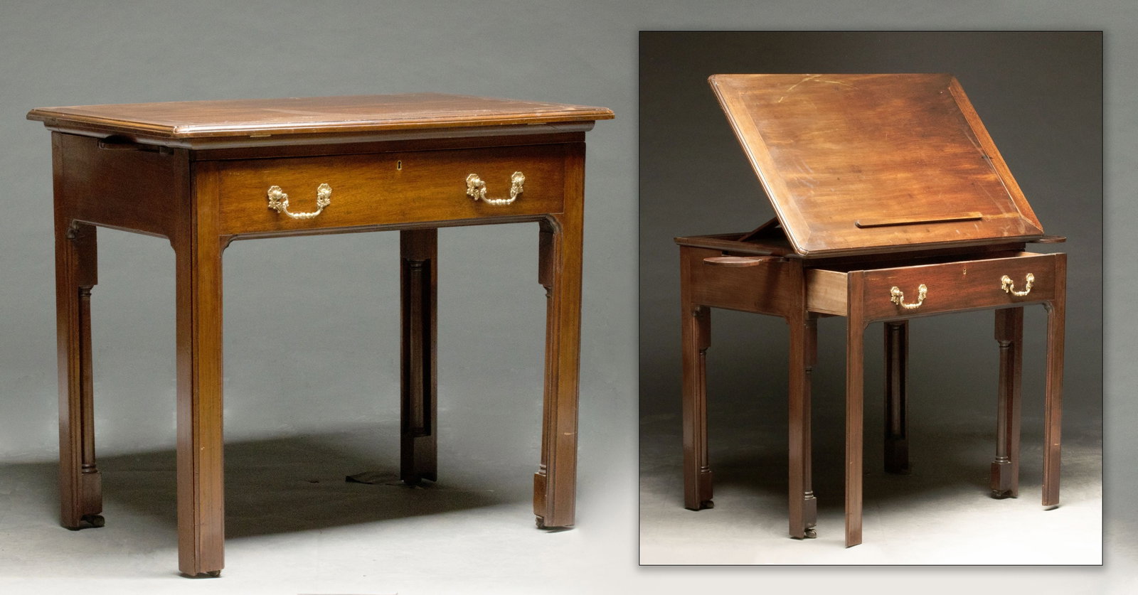 AN 18TH C. ENGLISH CHIPPENDALE ARCHITECT'S TABLE (1 of 17)