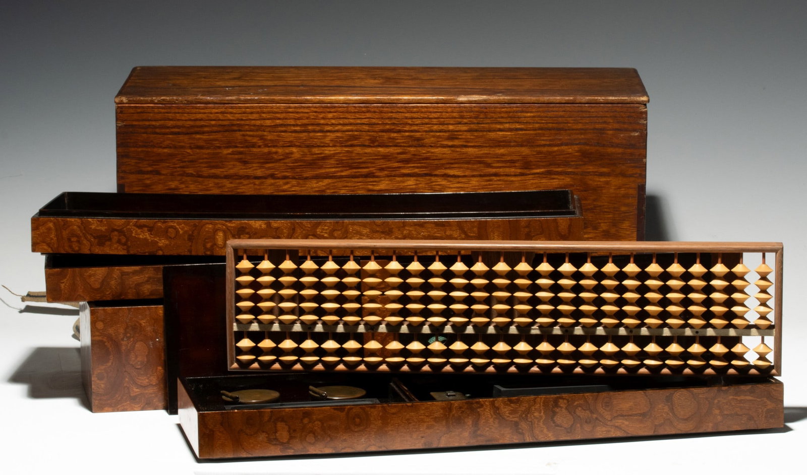 A JAPANESE MERCHANT'S WRITING UTENSIL BOX WITH ABACUS (1 of 4)