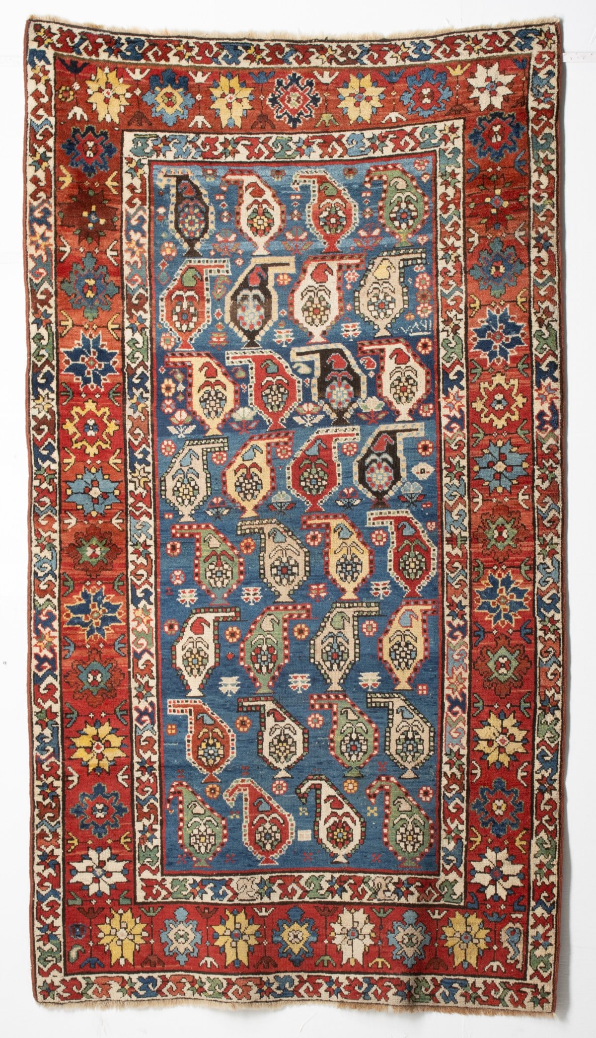 FINE UNUSUAL GENDJE RUG, DATED AH 1287/AD 1870 (1 of 16)