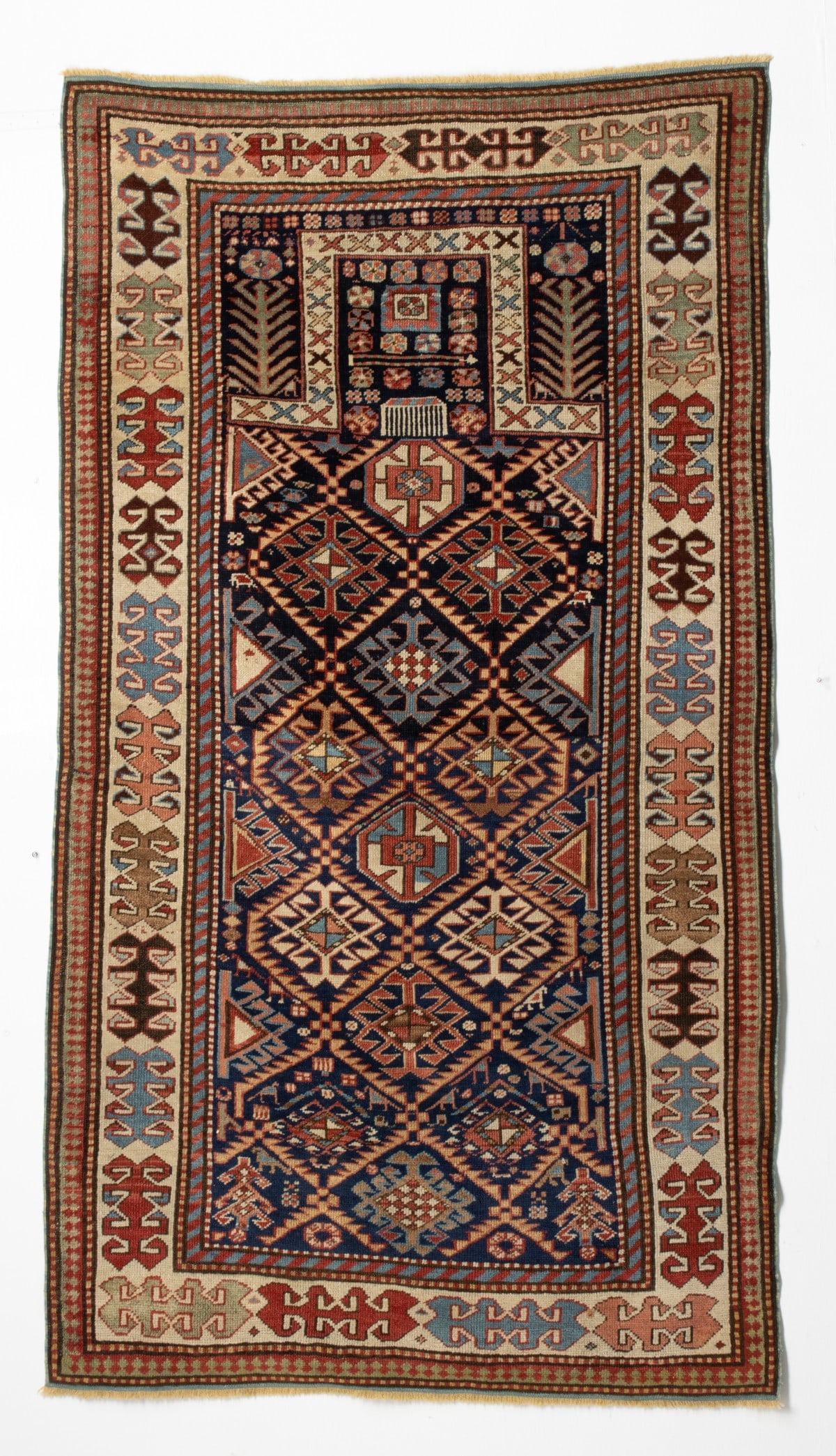 FINE UNUSUAL AKSTAFA PRAYER RUG, CIRCA 1880 (1 of 17)