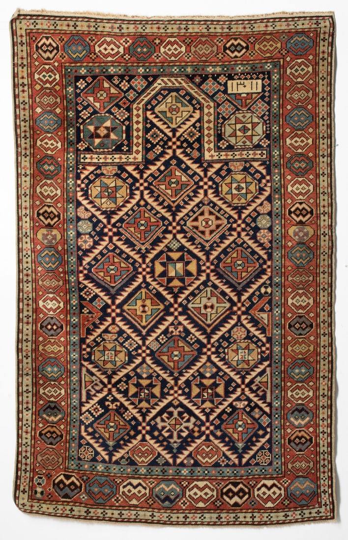 GENDJE PRAYER RUG, DATED AH 1311/AD 1893 (1 of 16)