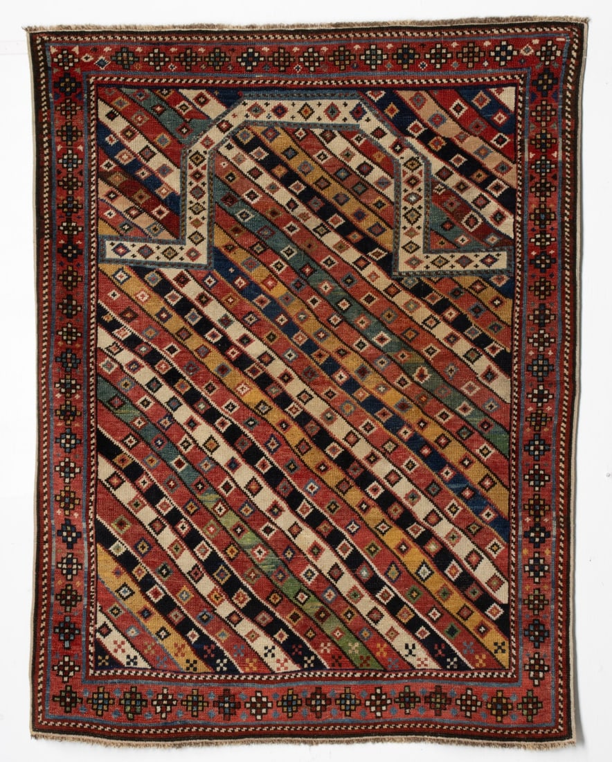 SHIRVAN PRAYER RUG, EAST CAUCASUS, C 1890 (1 of 17)