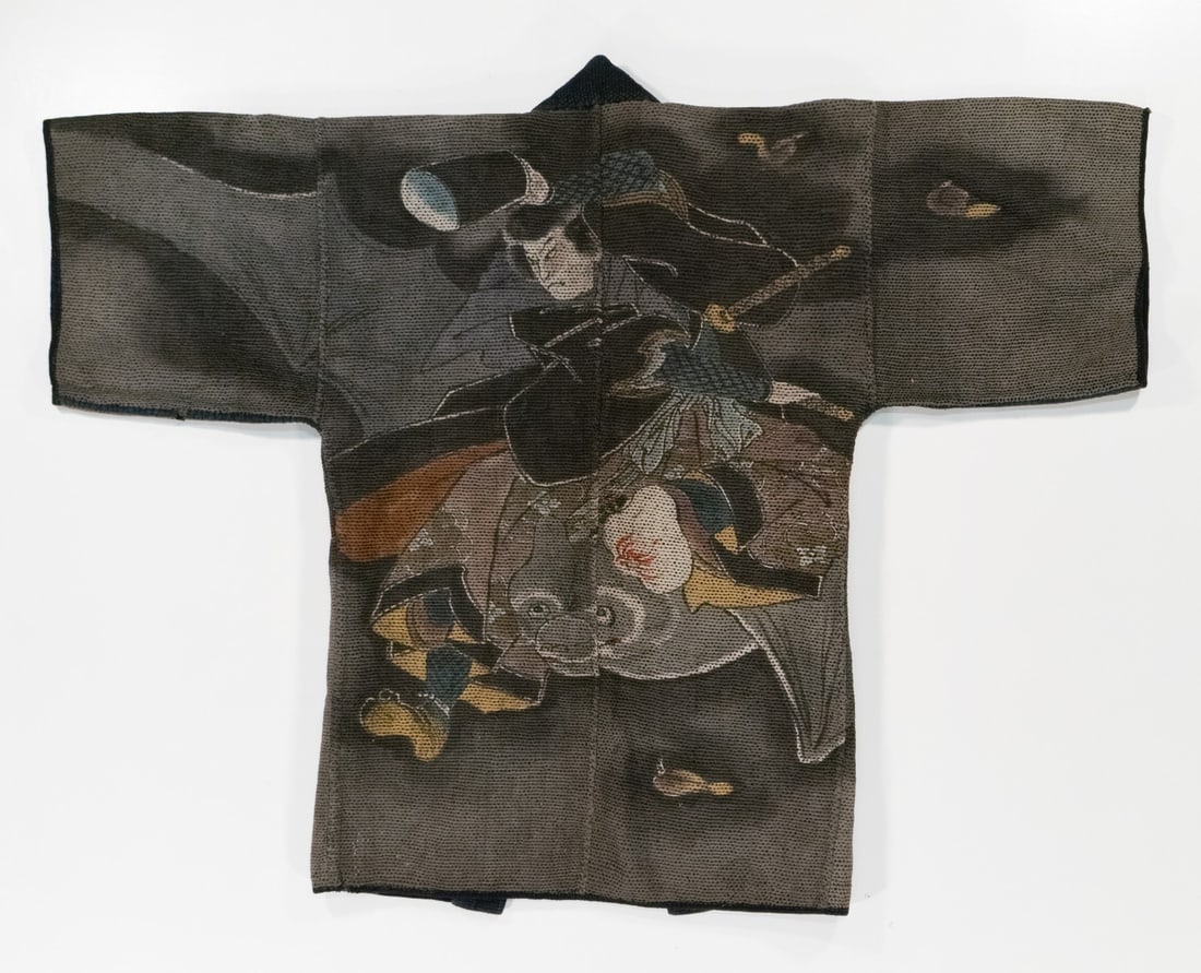 A JAPANESE FIREMAN'S COAT- SAMURAI ASTRIDE A FLYING BAT (1 of 3)